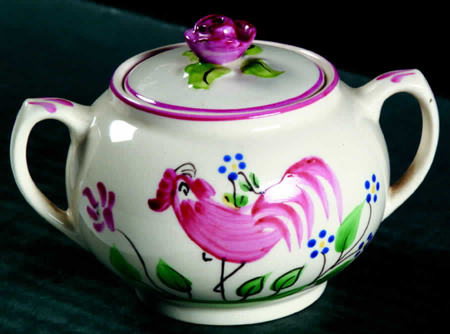 Chanticleer (Cream) Mini Sugar Bowl & Lid by Fondeville-1
