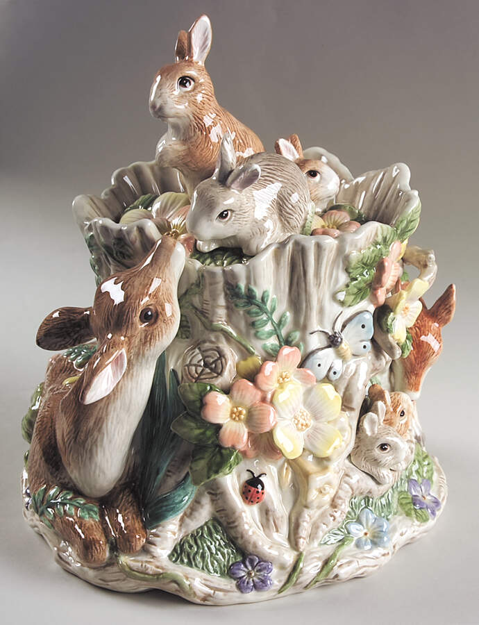 Woodland Spring Figural Cookie Jar & Lid by Fitz & Floyd-1