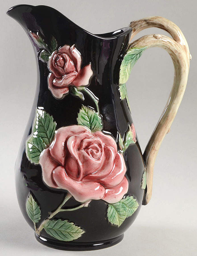 Midnight Rose (Pink Rose) 2 Quart Pitcher by Fitz & Floyd-1