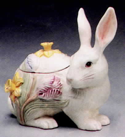 Bunny Garden Candy Box & Lid by Fitz & Floyd-1