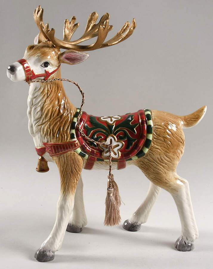 Christmas Tidings Deer Figurine by Fitz & Floyd-1