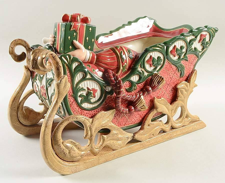 Christmas Tidings Cookie Jar No Lid by Fitz & Floyd-1