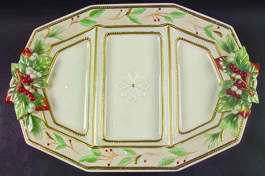 Winter Wonderland 3 Part Rectangular Divided Server by Fitz & Floyd-1