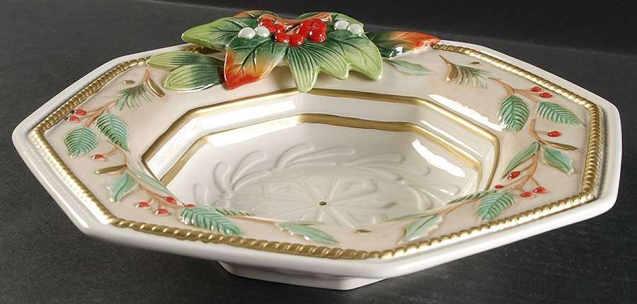 Winter Wonderland 11" Octagonal Vegetable Bowl by Fitz & Floyd-1