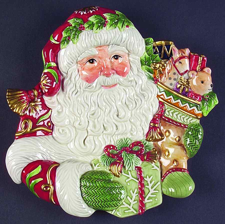 Winter Holiday Santa Canape Plate by Fitz & Floyd-1