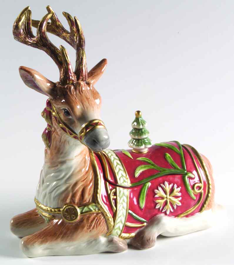 Winter Holiday Santa Sculpted Box & Lid by Fitz & Floyd-1