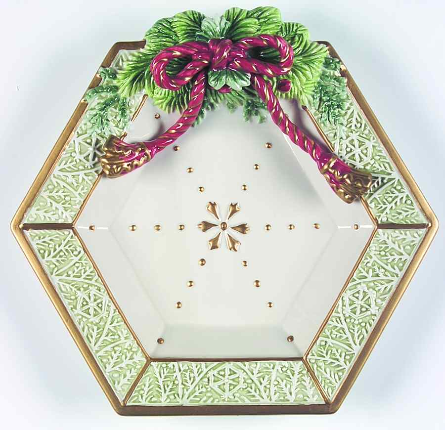 Winter Holiday Santa Canape Plate by Fitz & Floyd-1