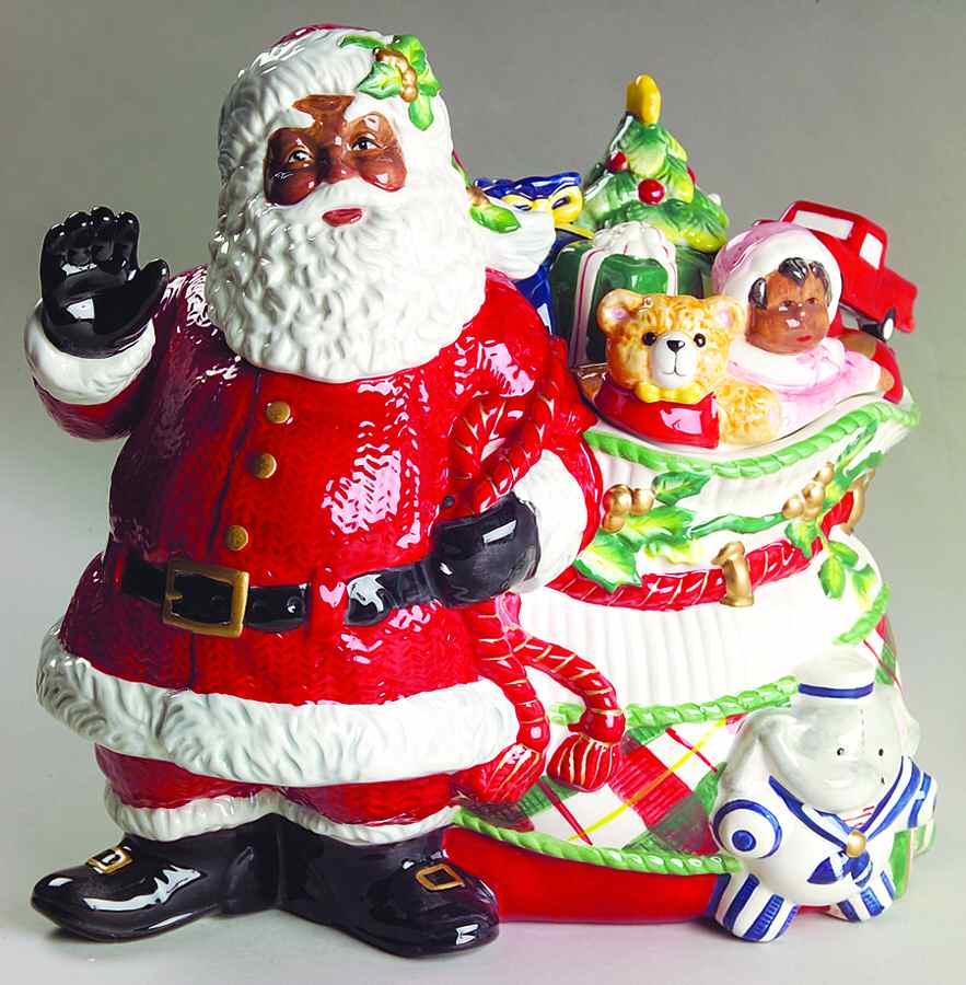 Remembering Santa Cookie Jar & Lid by Fitz & Floyd-1
