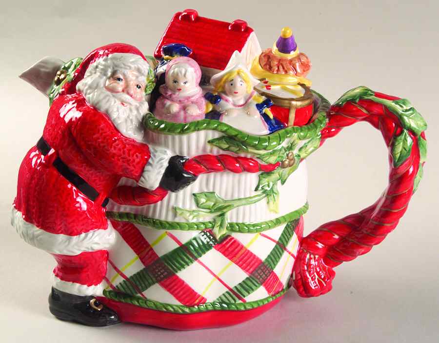 Remembering Santa Teapot & Lid by Fitz & Floyd-1