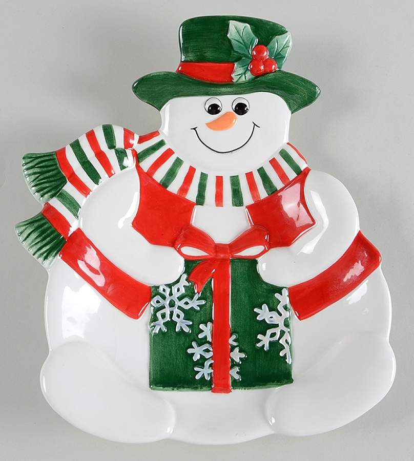 Holiday Snowman Canape Plate by Fitz & Floyd-1