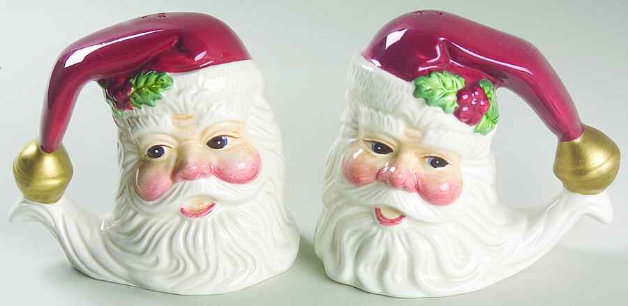 Holiday Santa Salt & Pepper Set by Fitz & Floyd-1