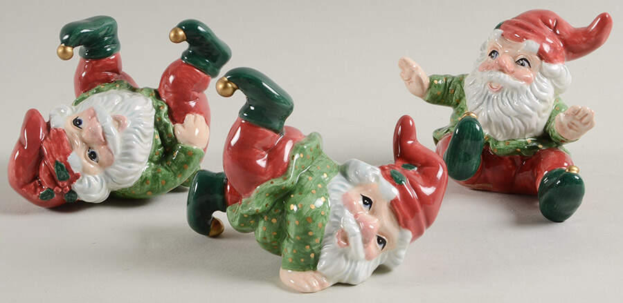 Holiday Elf Elf Figurine Tumblers - Set of 3 by Fitz & Floyd-1