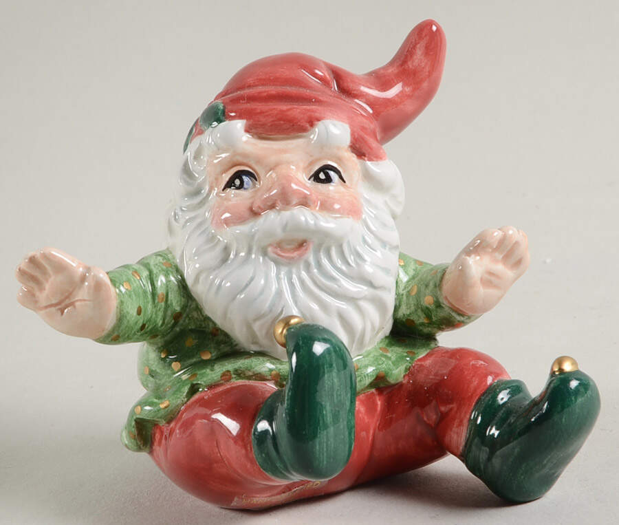 Holiday Elf Sitting Elf Figurine Tumbler by Fitz & Floyd-1