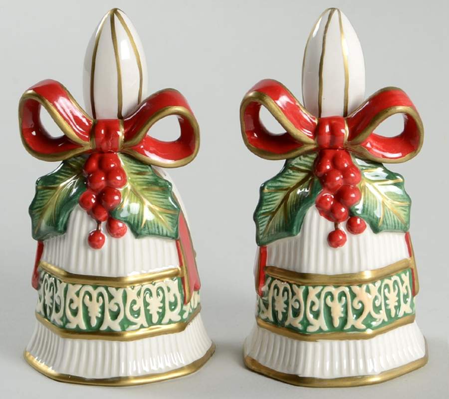 Christmas Bells Salt & Pepper Set by Fitz & Floyd-1