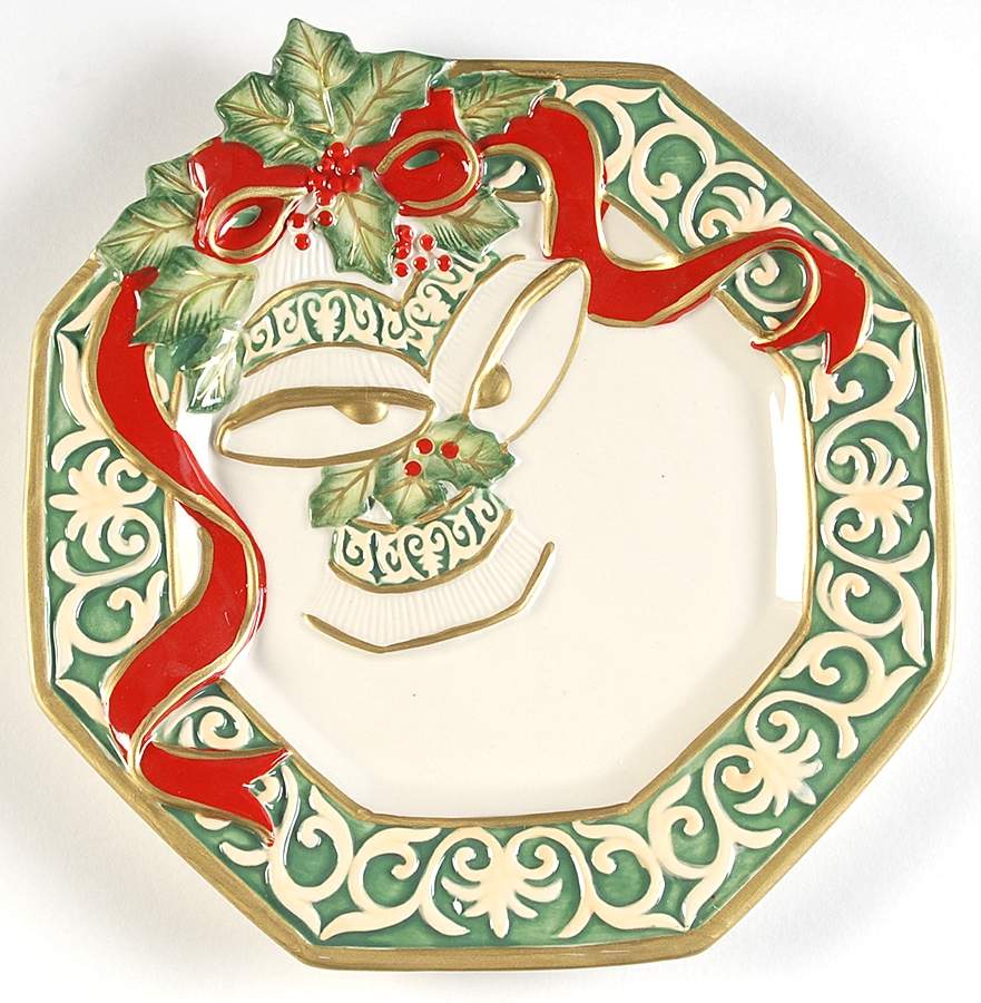 Christmas Bells Canape Plate by Fitz & Floyd-1