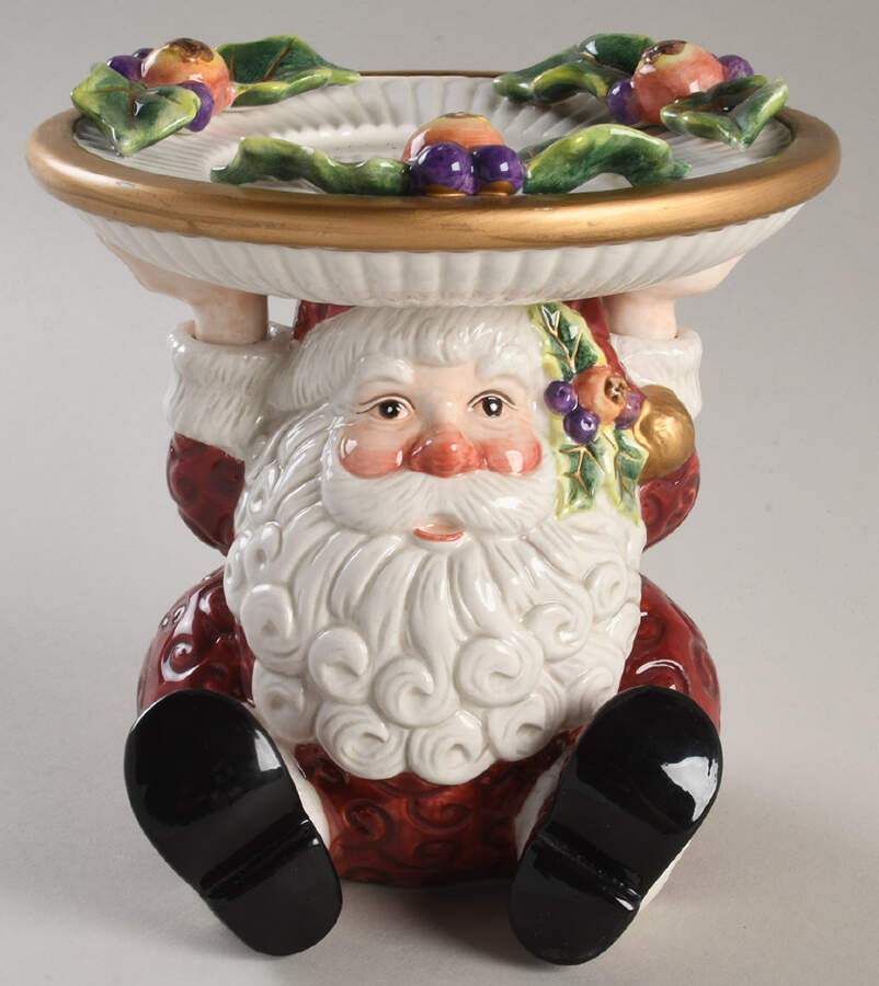 Christmas Santa 6" Pillar Candleholder by Fitz & Floyd-1