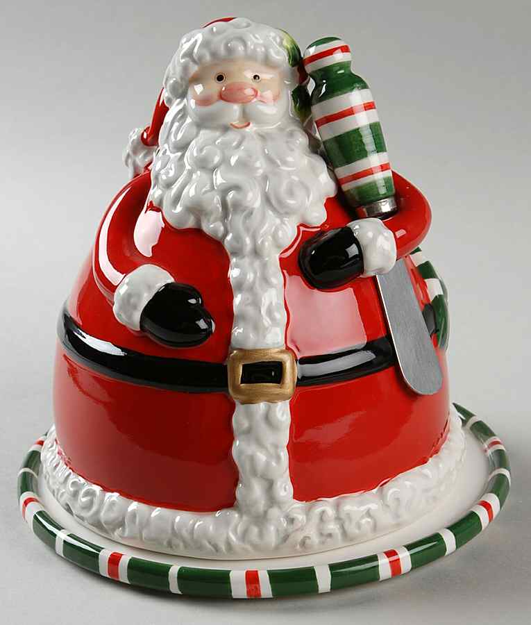 Snack Therapy Figural Cheese Dome & Plate w/Spreader by Fitz & Floyd-1