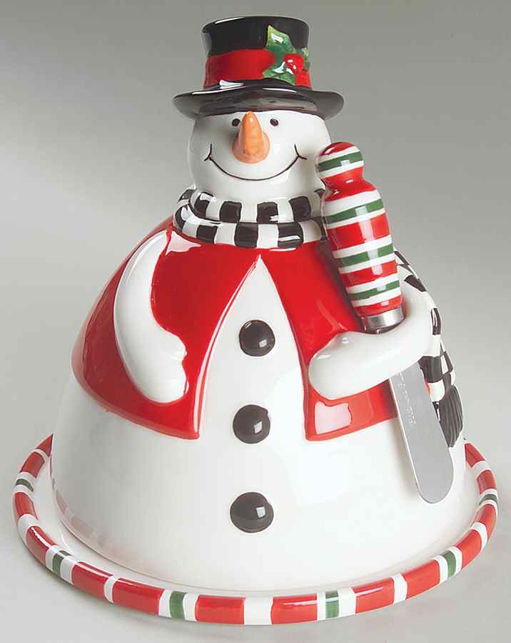 Snack Therapy Figural Cheese Dome & Plate w/Spreader by Fitz & Floyd-1