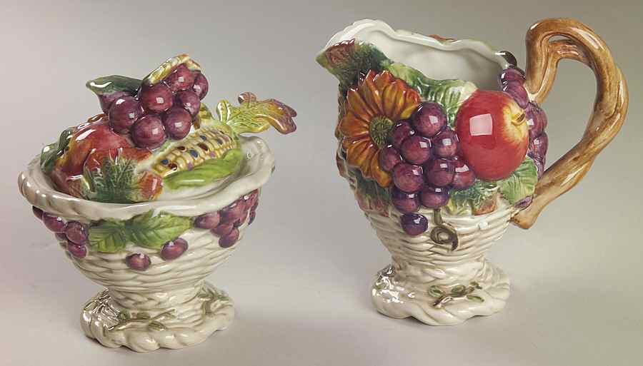 Harvest Heritage Creamer & Sugar with Lid (Box Set) by Fitz & Floyd-1