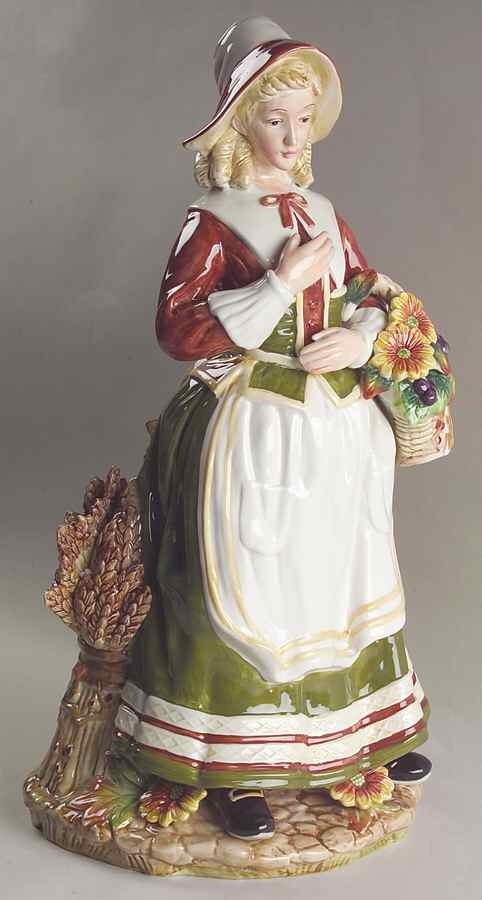 Harvest Heritage Female Pilgrim Figurine by Fitz & Floyd-1