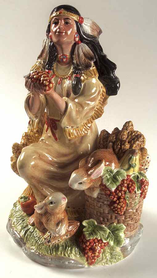 Harvest Heritage Female Native American Figurine by Fitz & Floyd-1