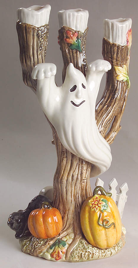 Halloween Harvest Three Light Candlestick by Fitz and Floyd-1