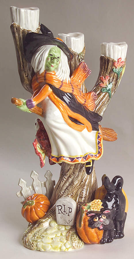 Halloween Harvest Three Light Candlestick by Fitz and Floyd-1