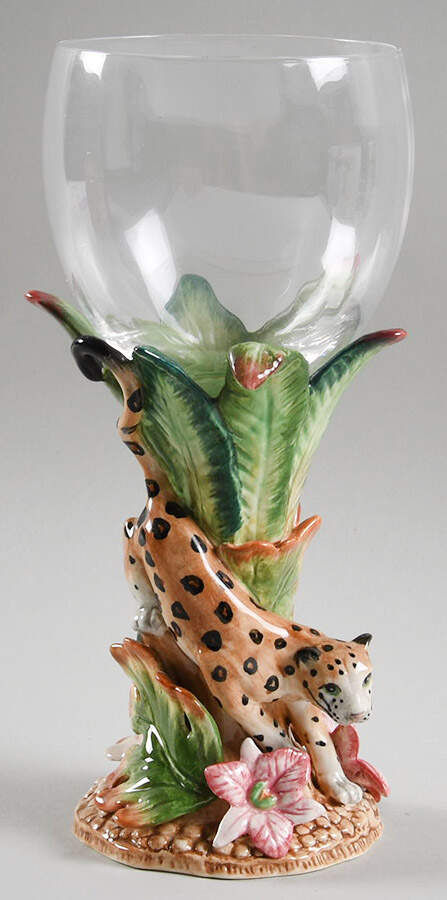 Exotic Jungle Glassware Goblet by Fitz & Floyd-1