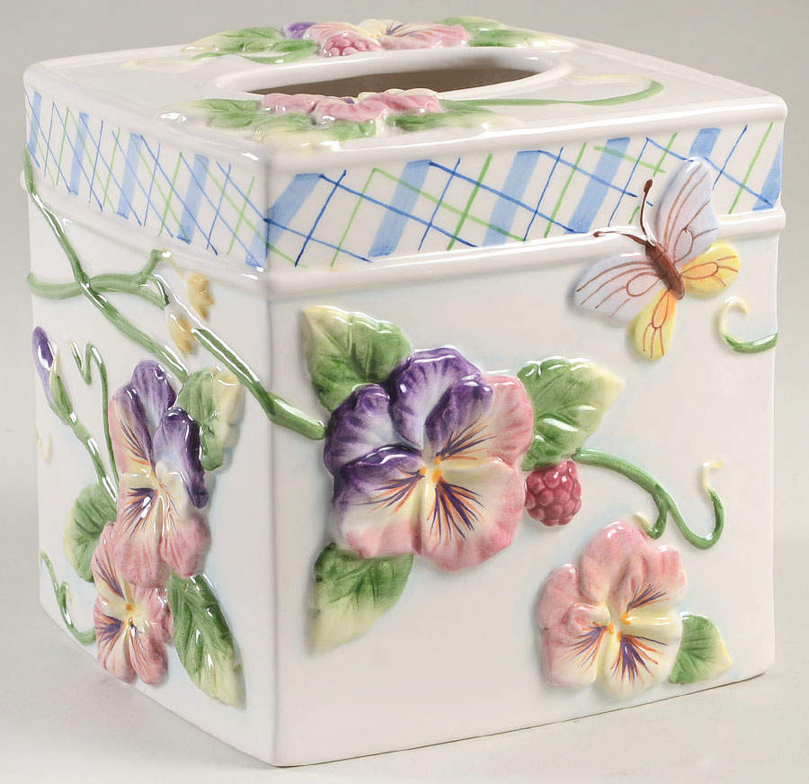 Halcyon Square Tissue Box Cover by Fitz & Floyd-1