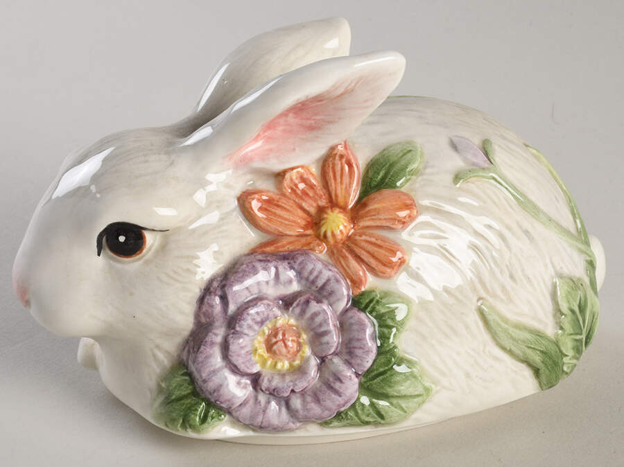 Fauna And Flora Lid for Bunny Box by Fitz & Floyd-1