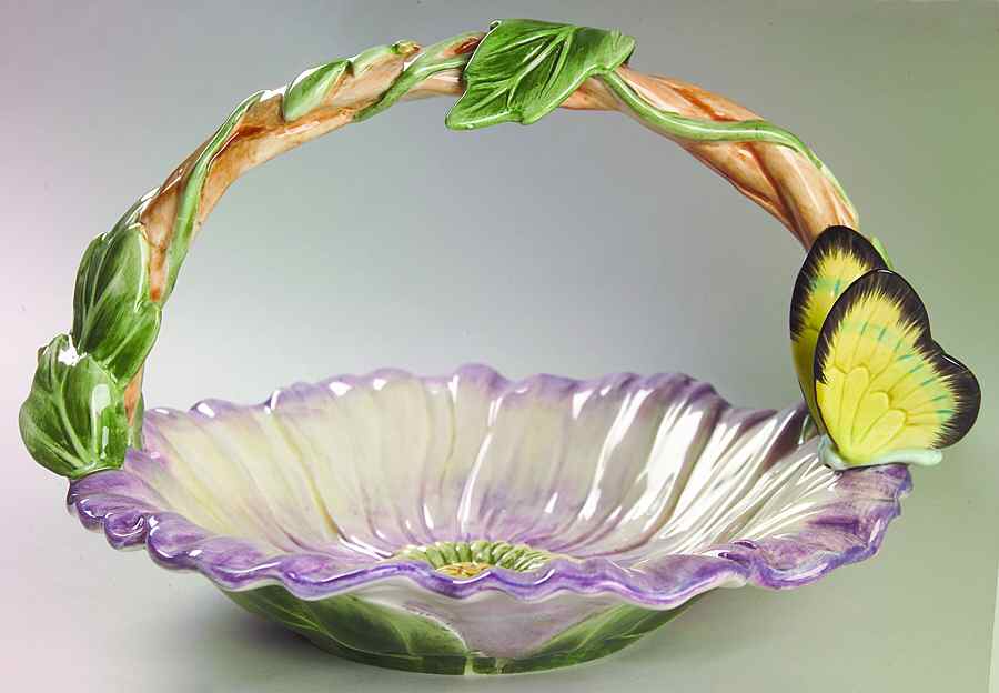 Fauna And Flora 9" Handled Basket by Fitz & Floyd-1