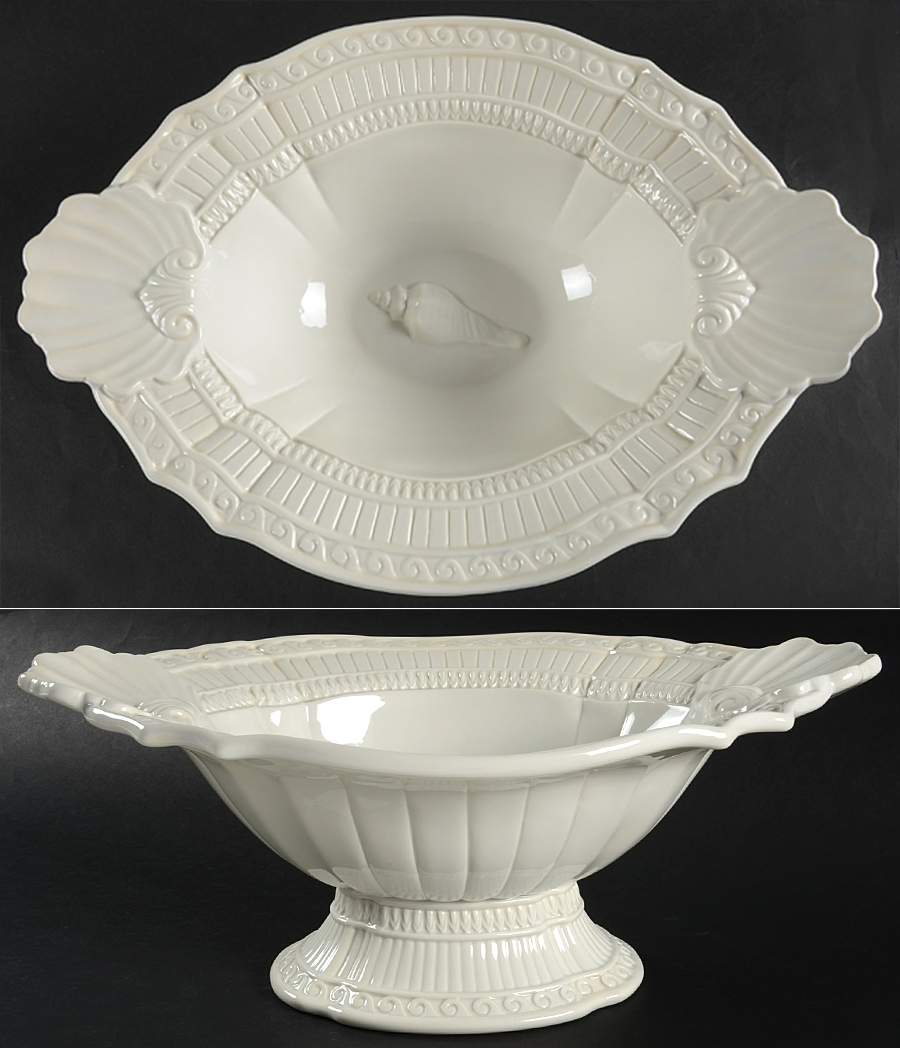 Atlantis Handled Oval Footed Bowl by Fitz & Floyd-1