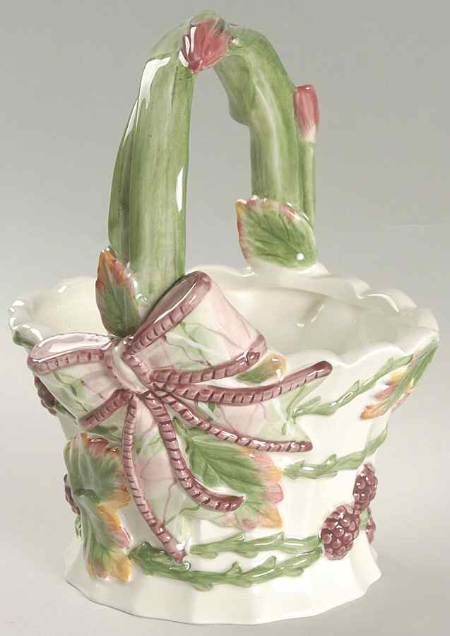 Blackberry Rabbit Figural Basket with Handle by Fitz & Floyd-1