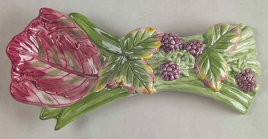Blackberry Rabbit Spoon Rest/Holder (Holds 1 Spoon) by Fitz & Floyd-1