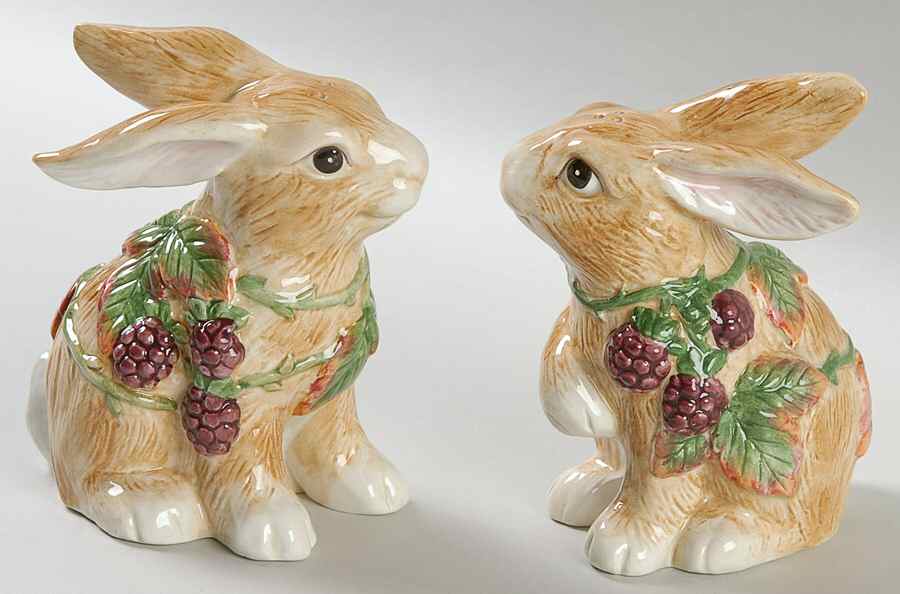 Blackberry Rabbit Salt & Pepper Set by Fitz & Floyd-1