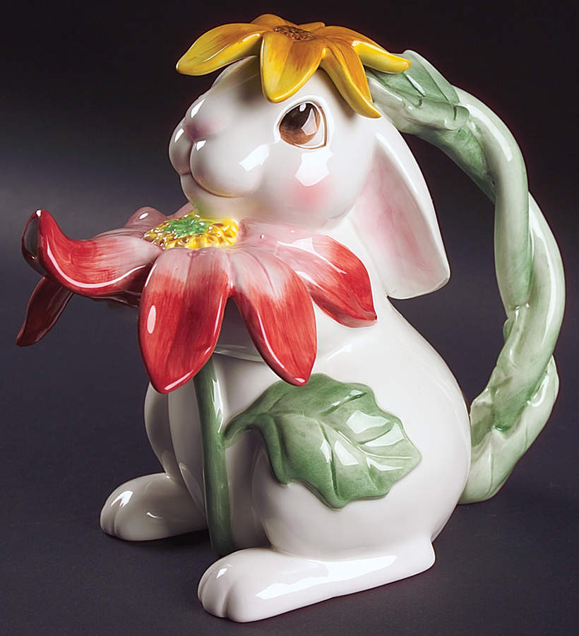 Bunny Blooms Teapot & Lid by Fitz & Floyd-1