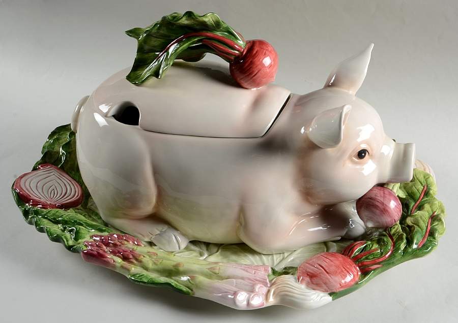 French Market Tureen & Lid w/Underplate by Fitz & Floyd-1