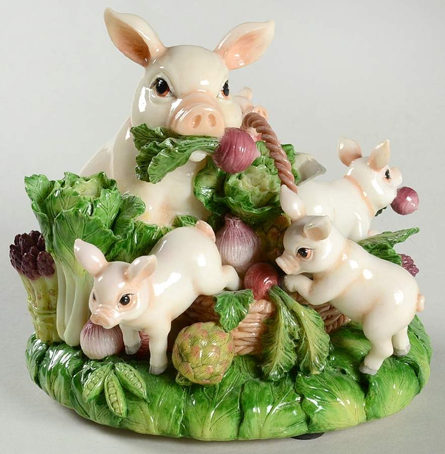 French Market Musical Figurine by Fitz & Floyd-1