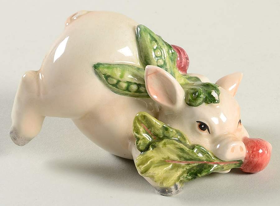 French Market Rolling Tumbling Pig Figurine by Fitz & Floyd-1