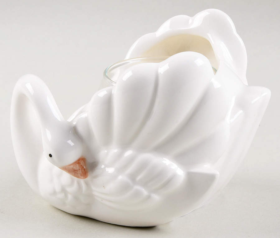 Swans Votive Candleholder with Glass Globe by Fitz & Floyd-1
