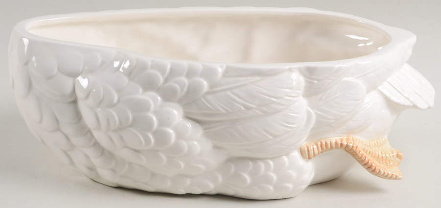 Swans Figural Tureen No Lid by Fitz & Floyd-1