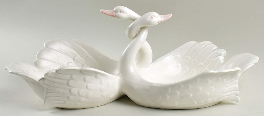 Swans Handled Divided Server by Fitz & Floyd-1