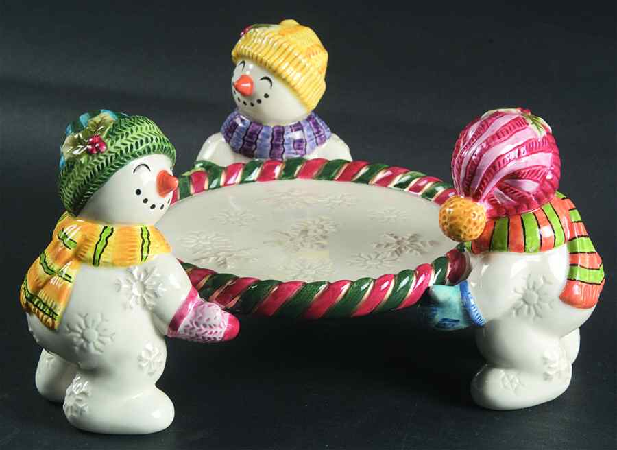 Frosty Folks Pillar Candleholder by Fitz & Floyd-1