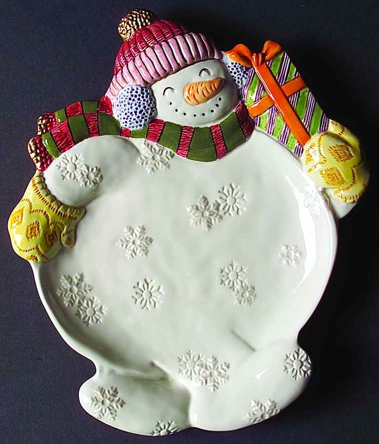 Frosty Folks Figural Canape Plate by Fitz & Floyd-1