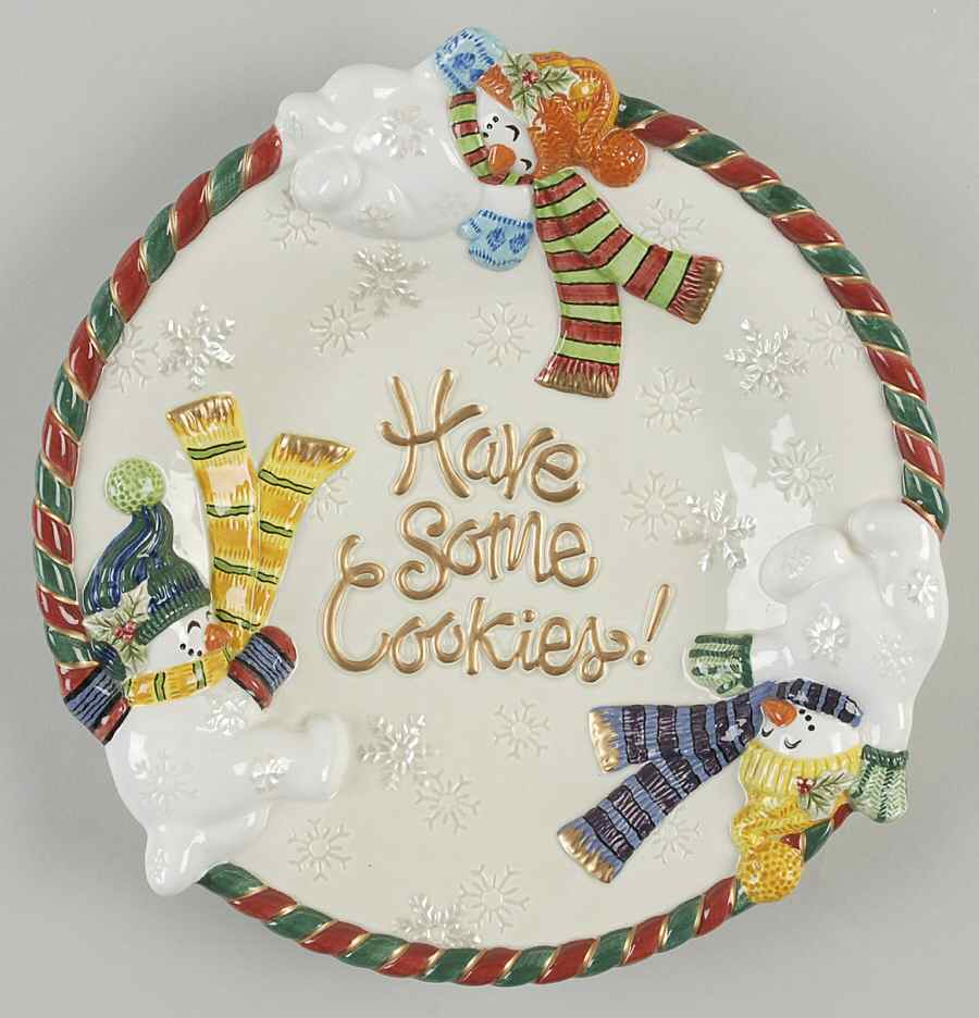 Frosty Folks Cookie Plate by Fitz & Floyd-1
