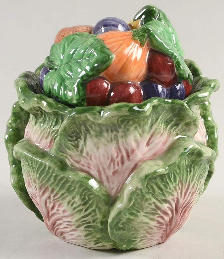 Italian Fruit Sugar Bowl & Lid by Fitz & Floyd-1