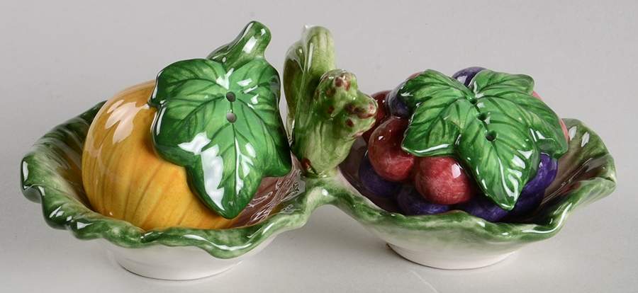 Italian Fruit (3 Pc) Salt & Pepper Tray Set by Fitz & Floyd-1