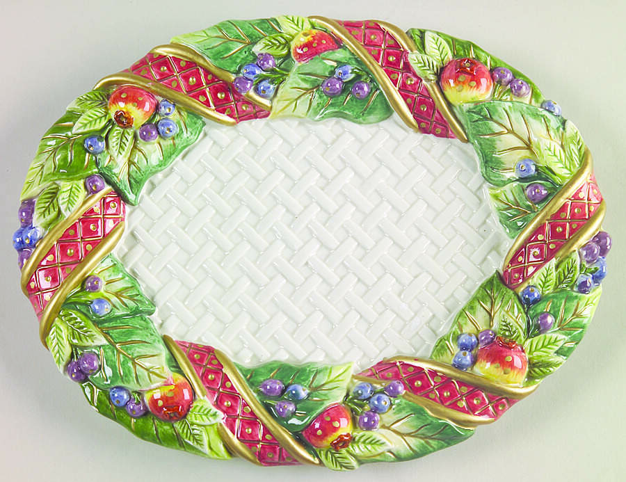 Holiday Swan 9" Oval Serving Platter by Fitz & Floyd-1