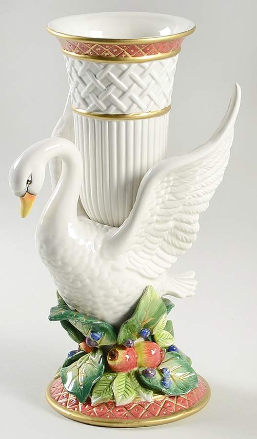 Holiday Swan 11" Vase by Fitz & Floyd-1