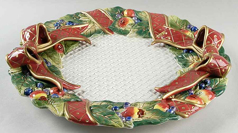 Holiday Swan 15" Chop Plate (Round Platter) by Fitz & Floyd-1